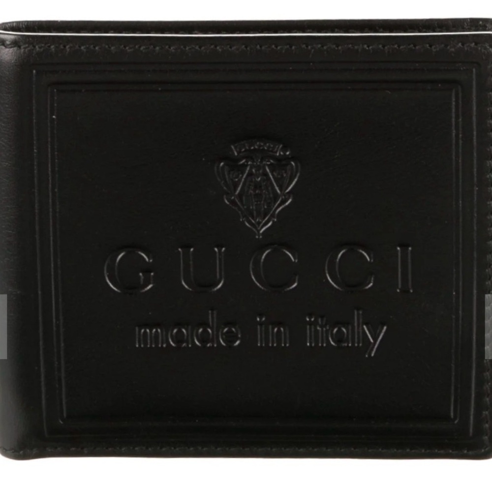 EUC! Gucci Embossed Black Leather Wallet/Card Holder - Picture 2 of 6